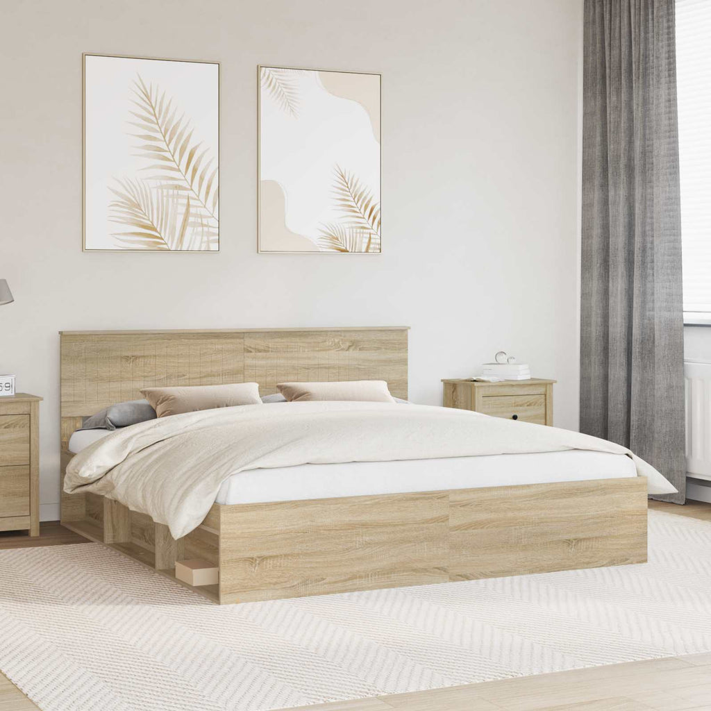 vidaXL Ramka łóżka Sonoma 180 x 200 cm Lite drewno sosnowe