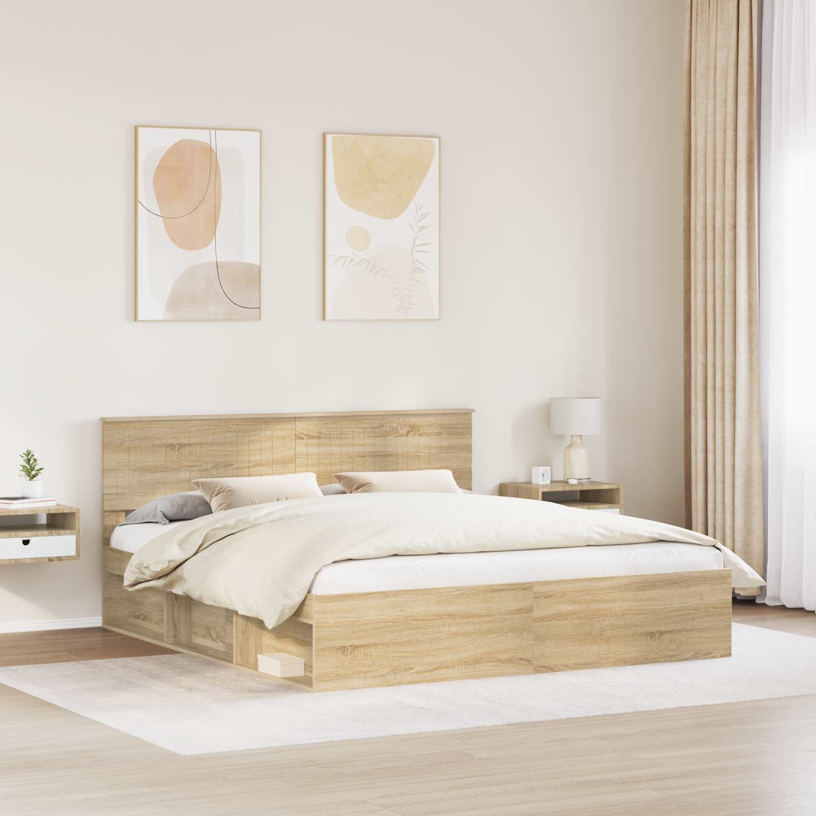 vidaXL Ramka łóżka Sonoma 180 x 200 cm Lite drewno sosnowe