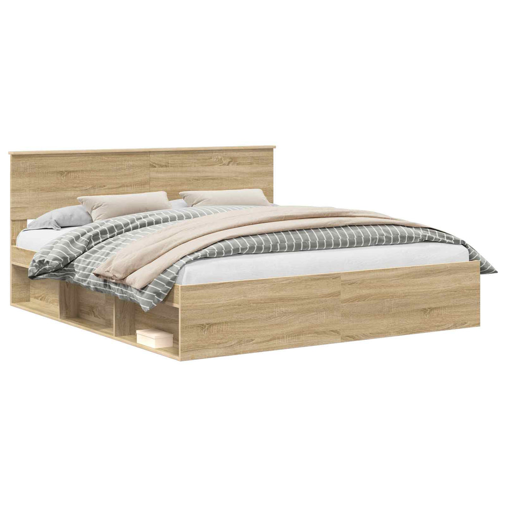 vidaXL Ramka łóżka Sonoma 180 x 200 cm Lite drewno sosnowe