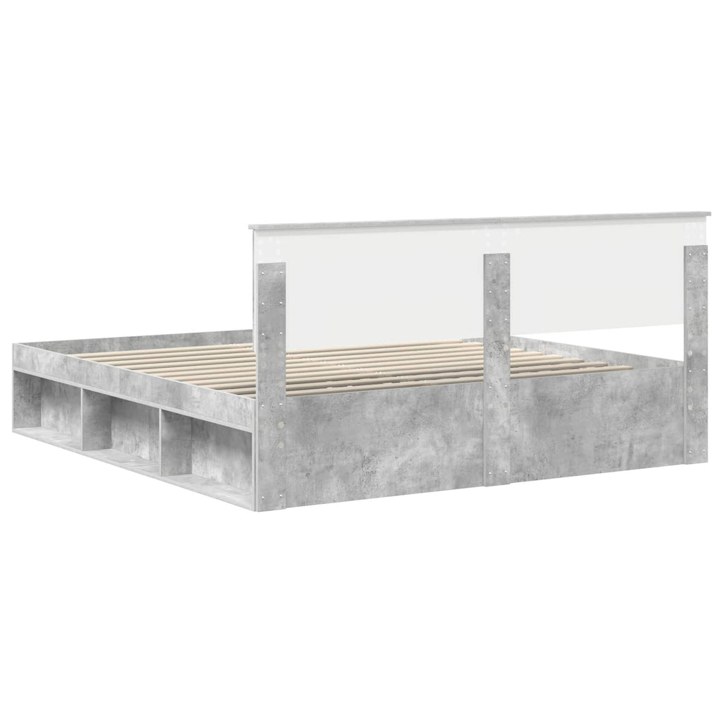 vidaXL Ramka łóżka Betonowy 180 x 200 cm Lite drewno sosnowe