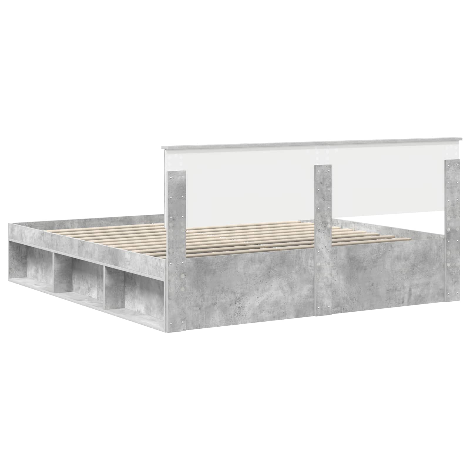 vidaXL Ramka łóżka Betonowy 180 x 200 cm Lite drewno sosnowe