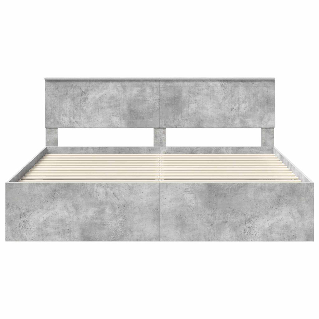 vidaXL Ramka łóżka Betonowy 180 x 200 cm Lite drewno sosnowe
