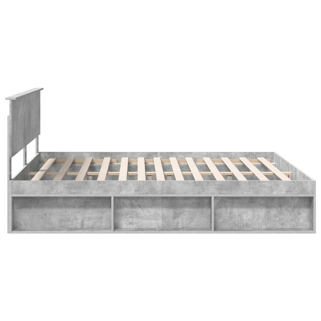 vidaXL Ramka łóżka Betonowy 180 x 200 cm Lite drewno sosnowe