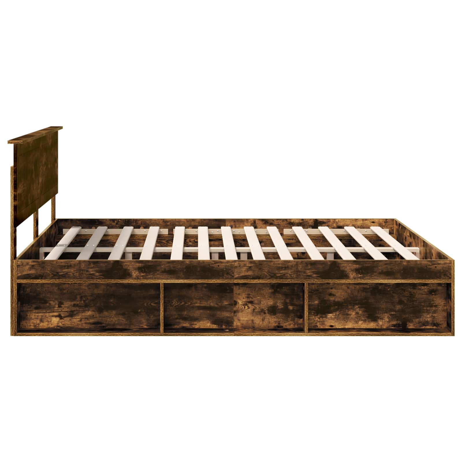 vidaXL Ramka łóżka Dąb wędzony 180 x 200 cm Lite drewno sosnowe