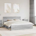 vidaXL Ramka łóżka Szary Sonoma 180 x 200 cm Lite drewno sosnowe