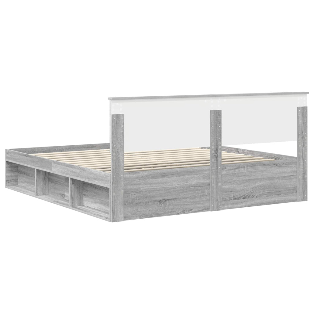vidaXL Ramka łóżka Szary Sonoma 180 x 200 cm Lite drewno sosnowe
