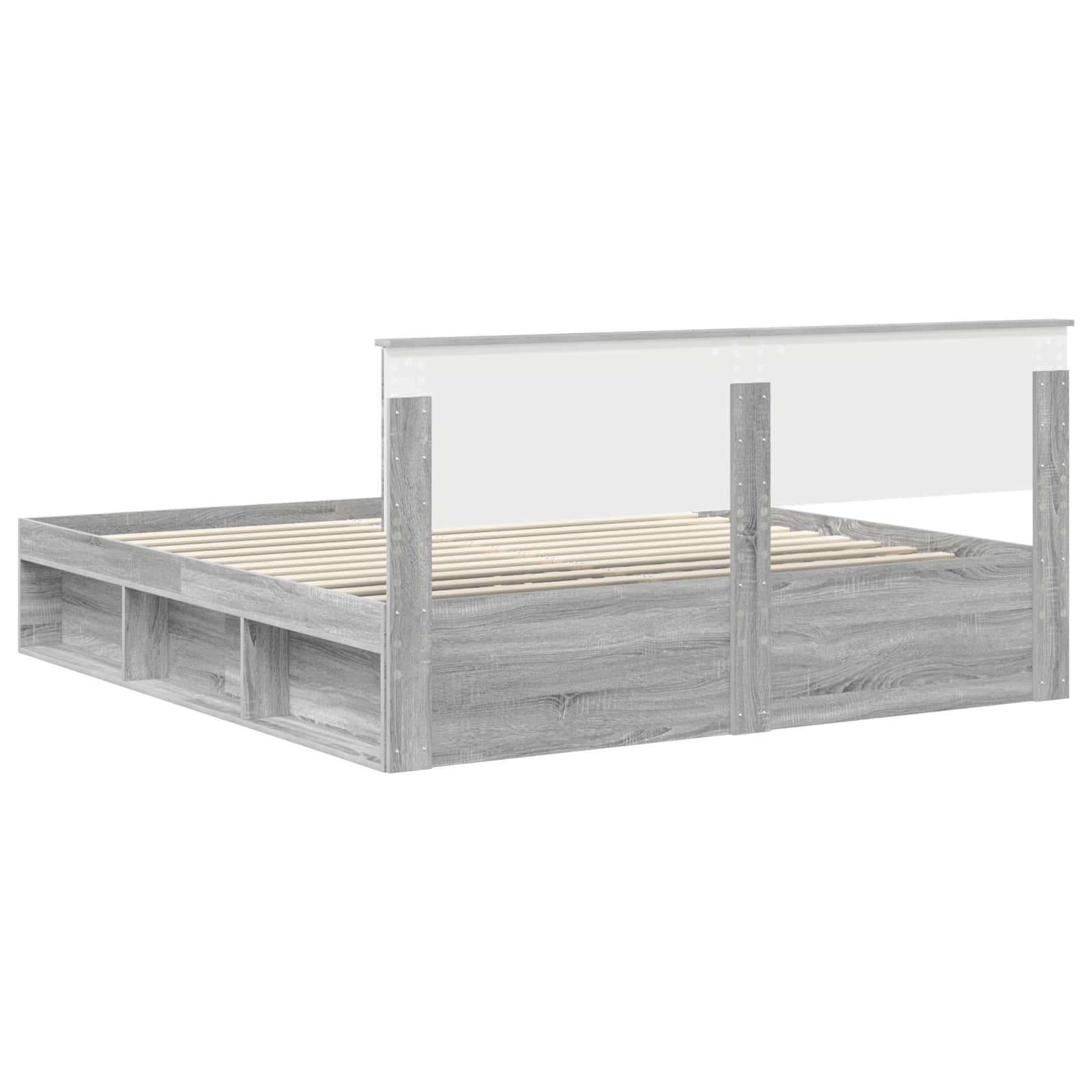 vidaXL Ramka łóżka Szary Sonoma 180 x 200 cm Lite drewno sosnowe