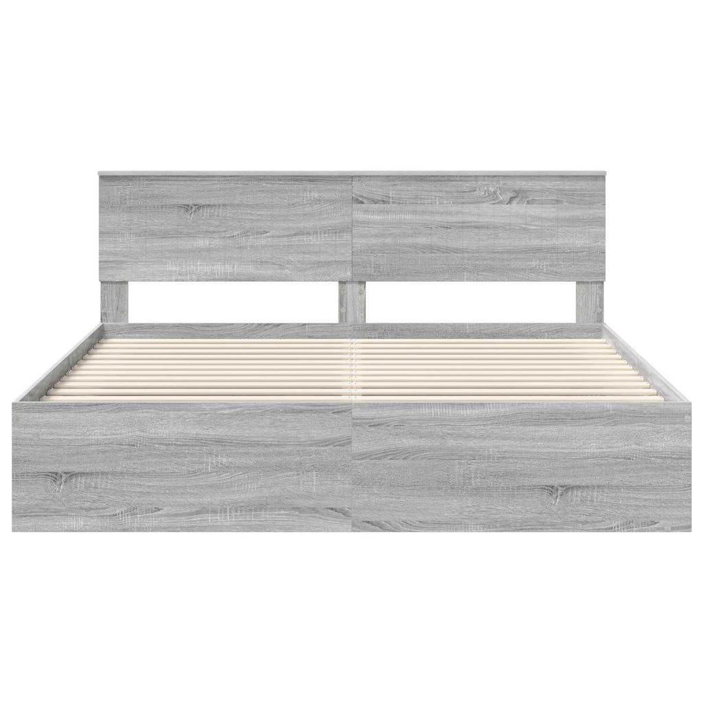 vidaXL Ramka łóżka Szary Sonoma 180 x 200 cm Lite drewno sosnowe