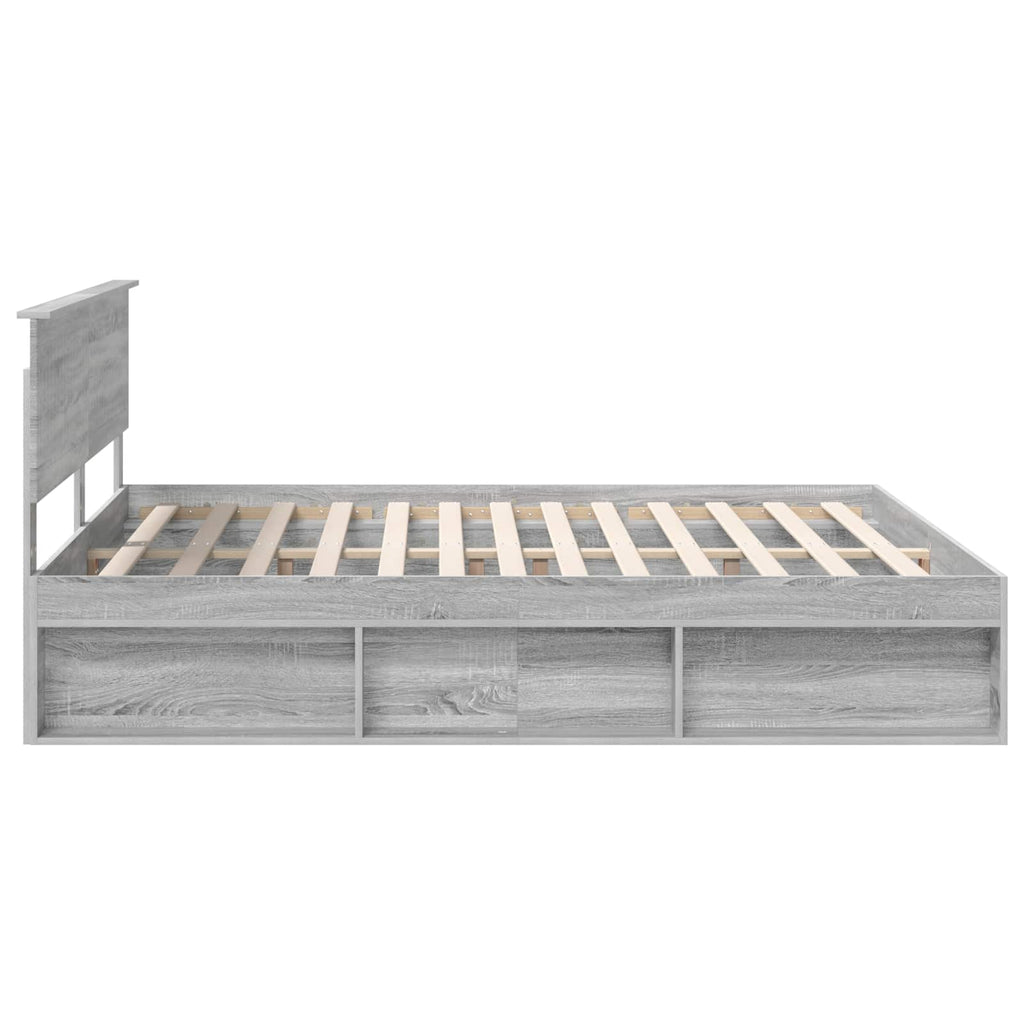vidaXL Ramka łóżka Szary Sonoma 180 x 200 cm Lite drewno sosnowe