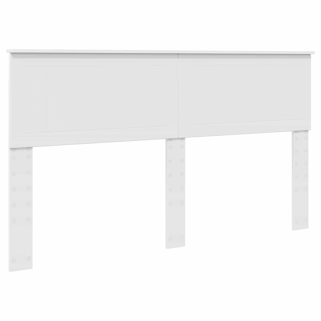 vidaXL Ramka łóżka Z zagłówkiem Biały 160 x 200 cm Lite drewno sosnowe