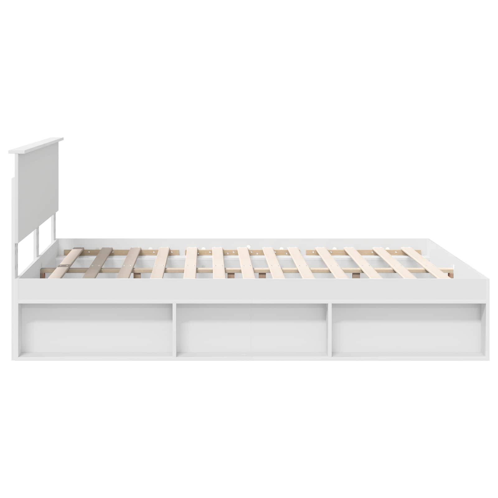 vidaXL Ramka łóżka Z zagłówkiem Biały 160 x 200 cm Lite drewno sosnowe