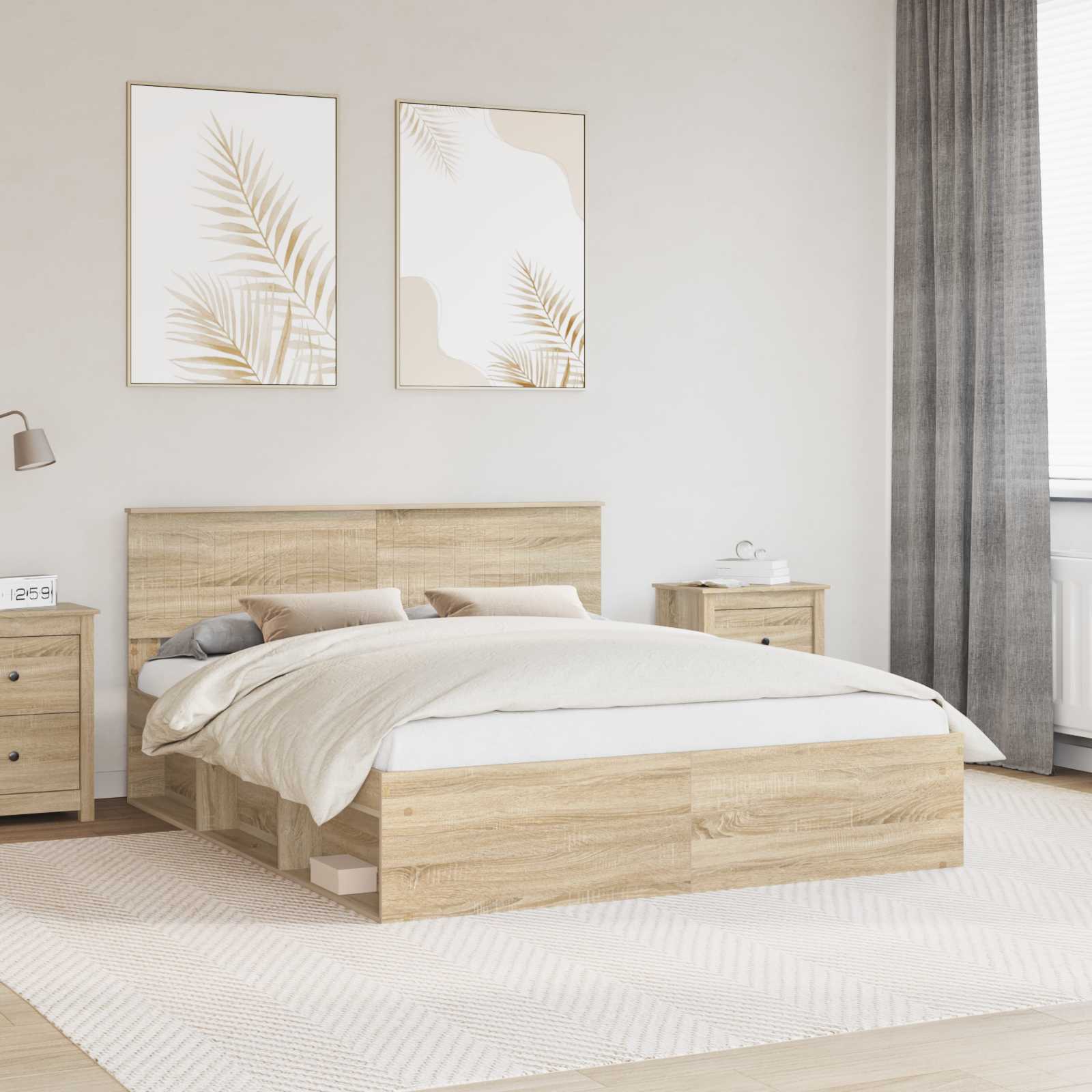 vidaXL Ramka łóżka Sonoma 160 x 200 cm Lite drewno sosnowe