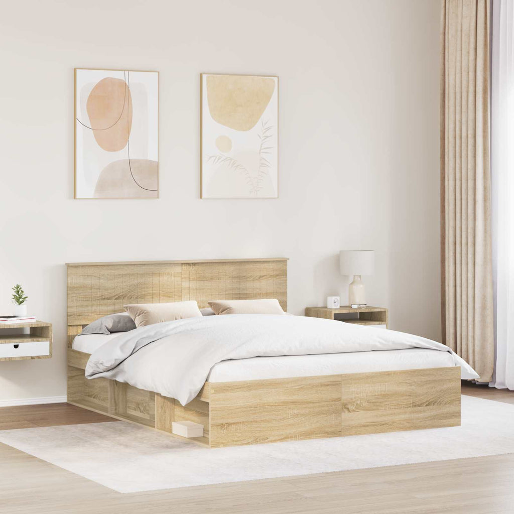 vidaXL Ramka łóżka Sonoma 160 x 200 cm Lite drewno sosnowe
