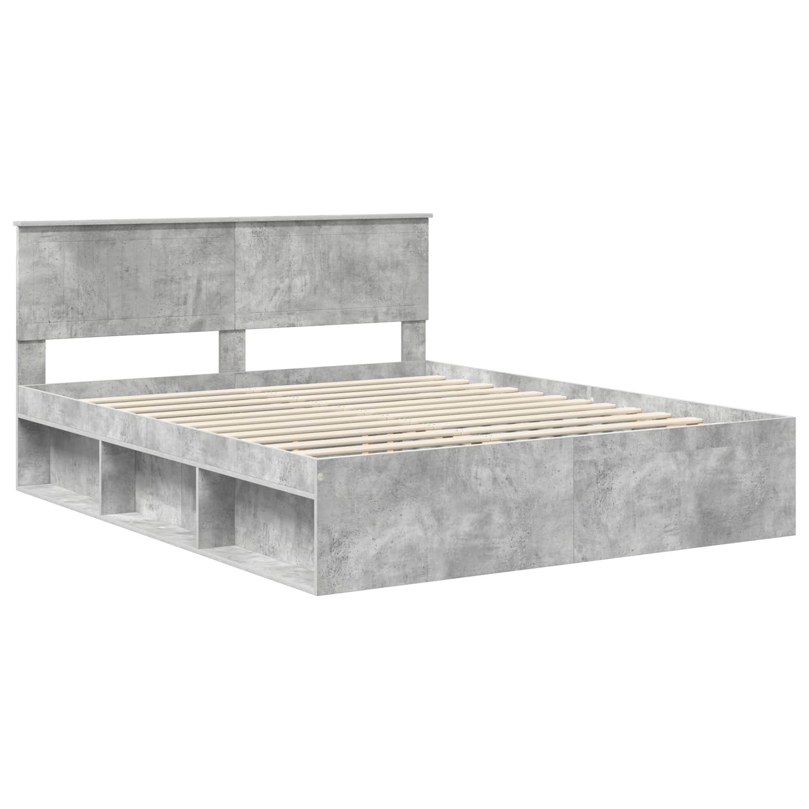 vidaXL Ramka łóżka Betonowy 160 x 200 cm Lite drewno sosnowe