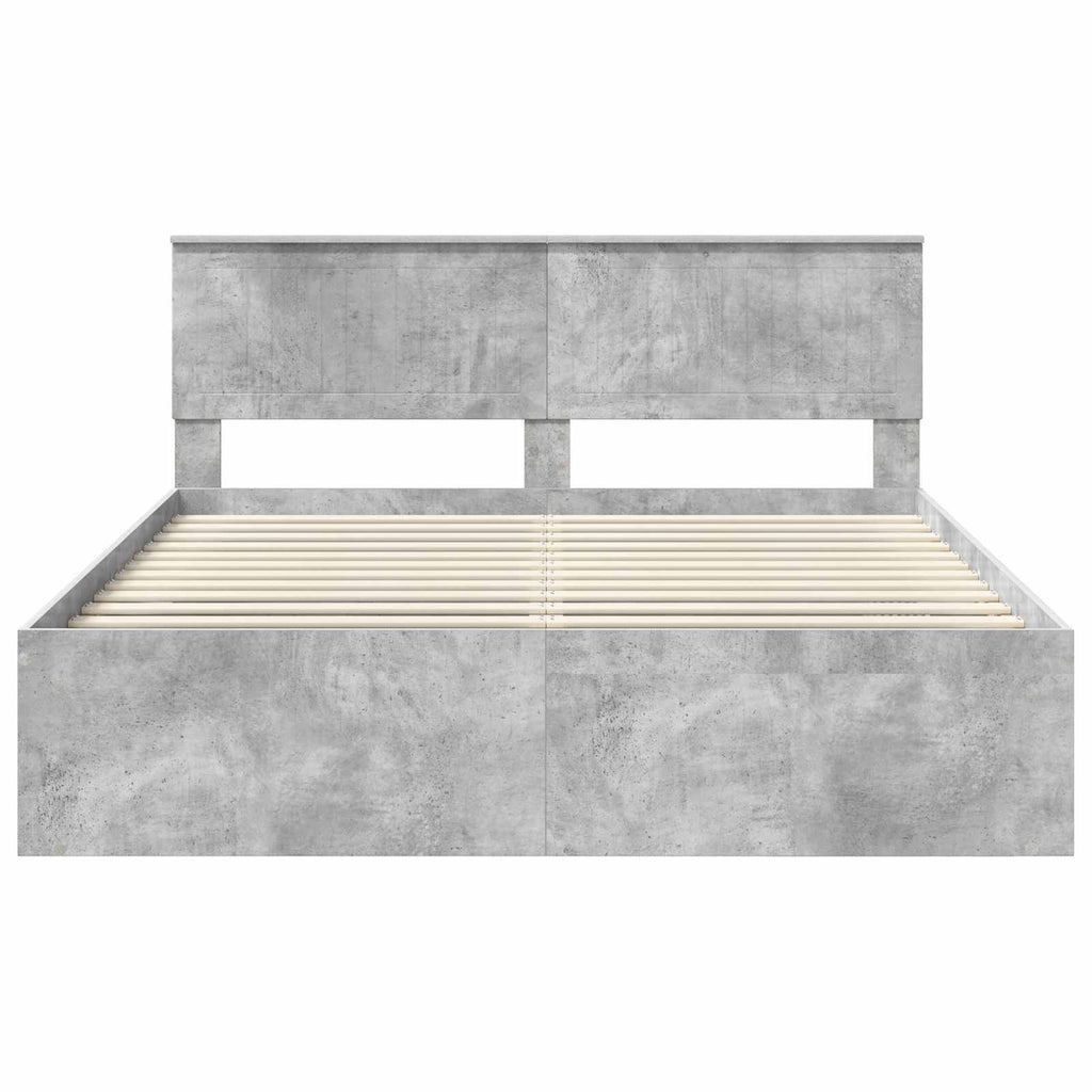vidaXL Ramka łóżka Betonowy 160 x 200 cm Lite drewno sosnowe