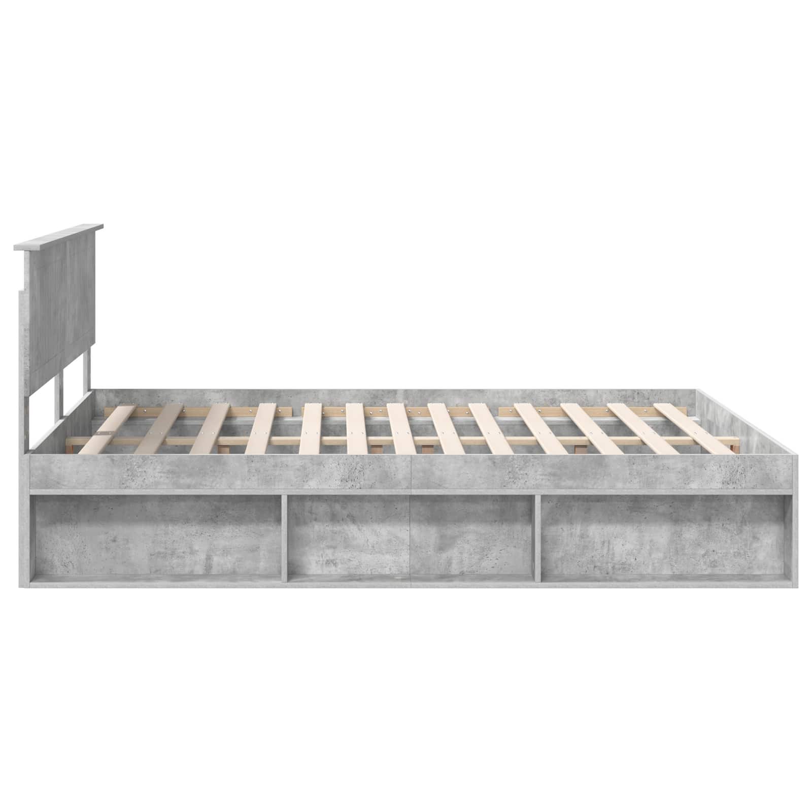 vidaXL Ramka łóżka Betonowy 160 x 200 cm Lite drewno sosnowe