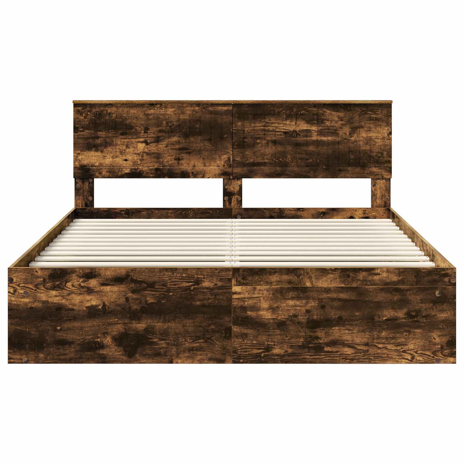 vidaXL Ramka łóżka Dąb wędzony 160 x 200 cm Lite drewno sosnowe