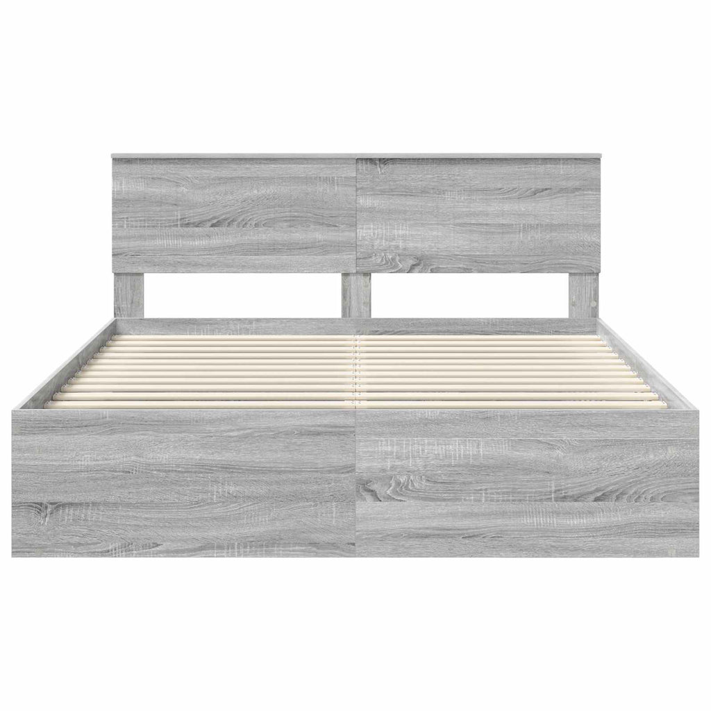 vidaXL Ramka łóżka Szary Sonoma 160 x 200 cm Lite drewno sosnowe
