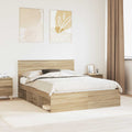 vidaXL Ramka łóżka Dąb Sonoma 150 x 200 cm Lite drewno sosnowe