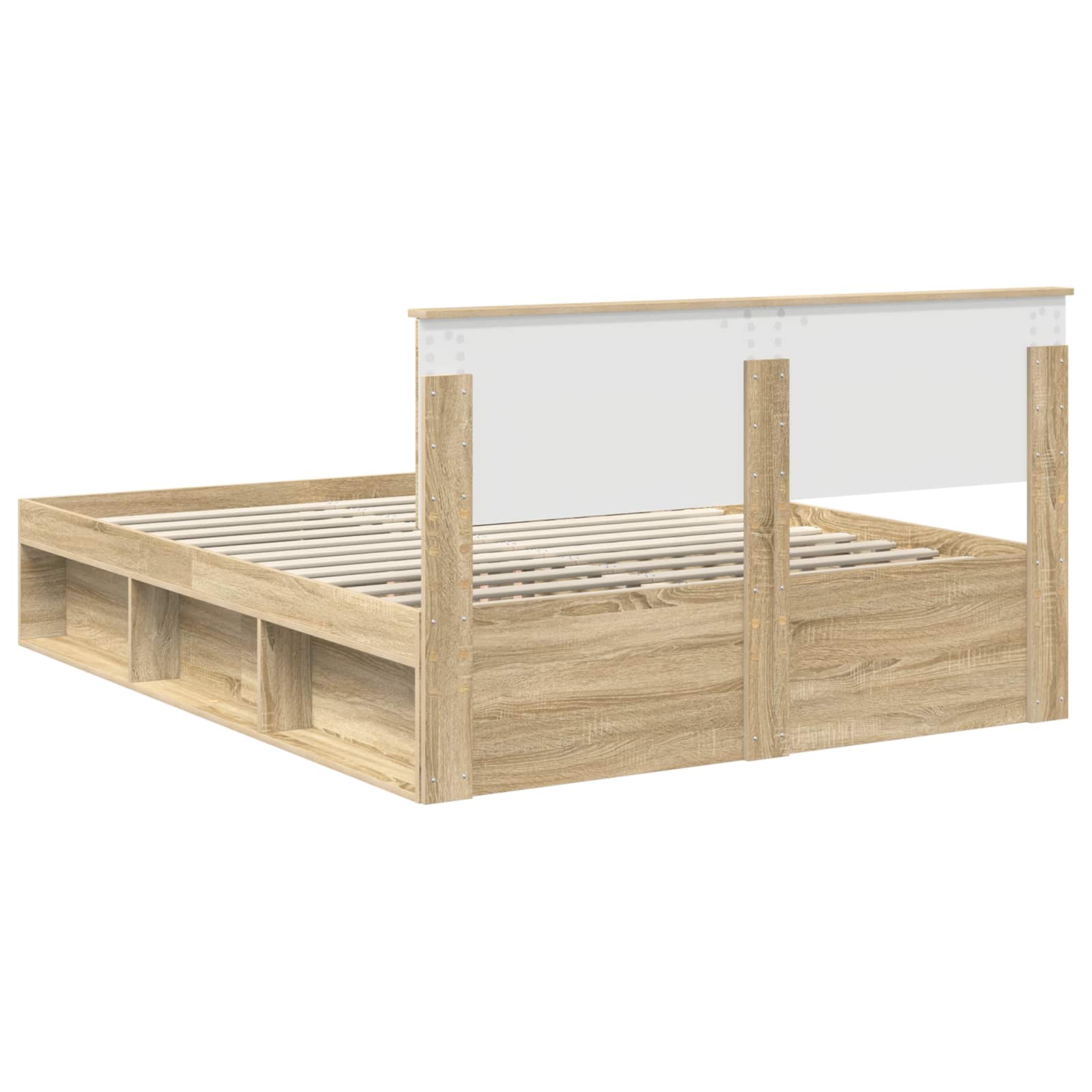 vidaXL Ramka łóżka Dąb Sonoma 150 x 200 cm Lite drewno sosnowe