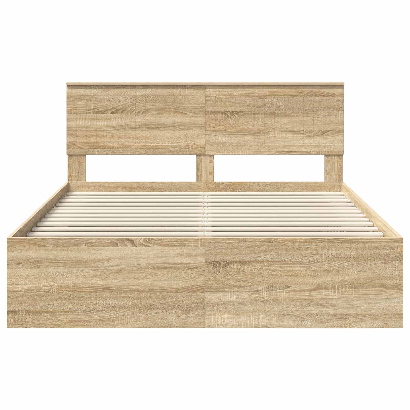 vidaXL Ramka łóżka Dąb Sonoma 150 x 200 cm Lite drewno sosnowe
