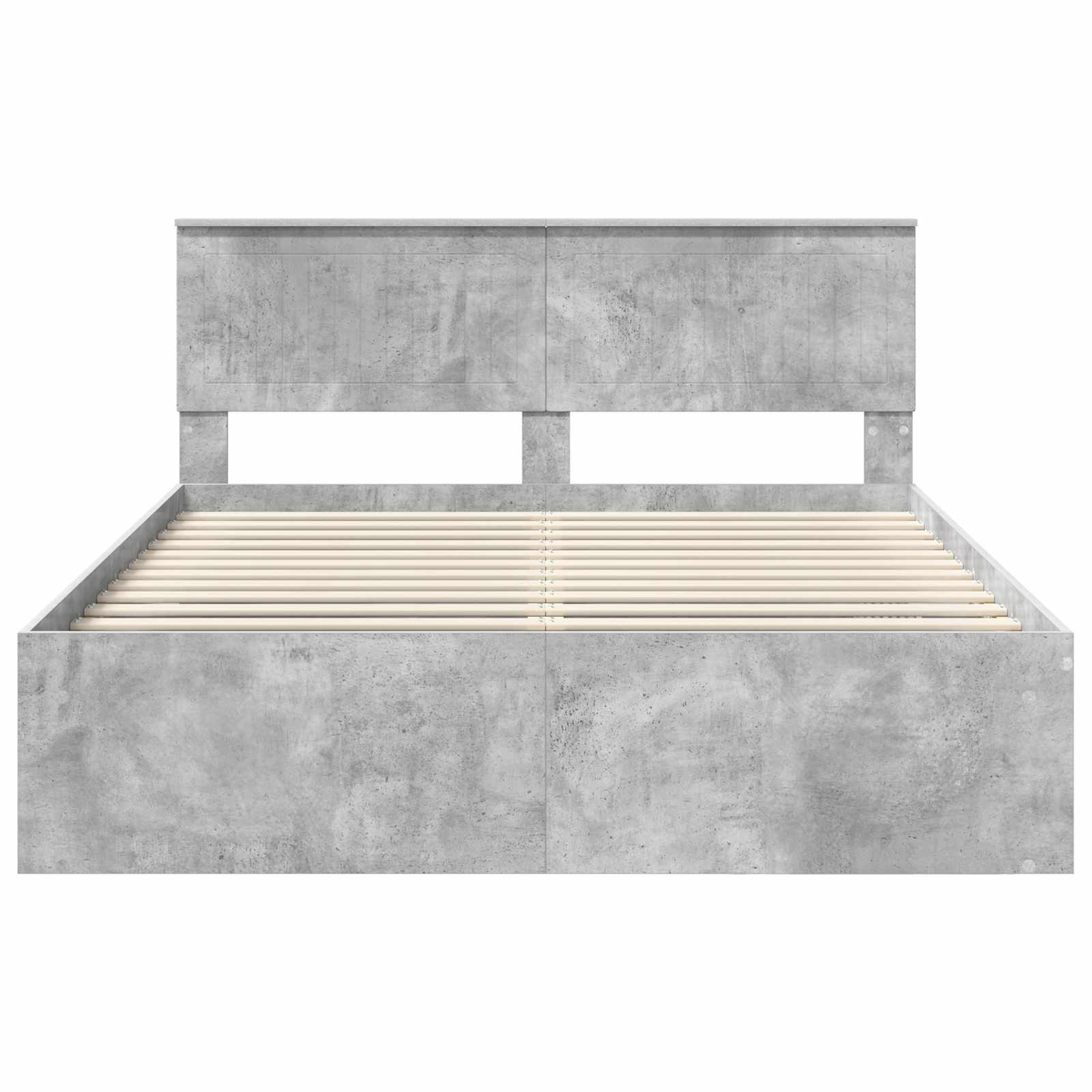 vidaXL Ramka łóżka Szary beton 150 x 200 cm Lite drewno sosnowe