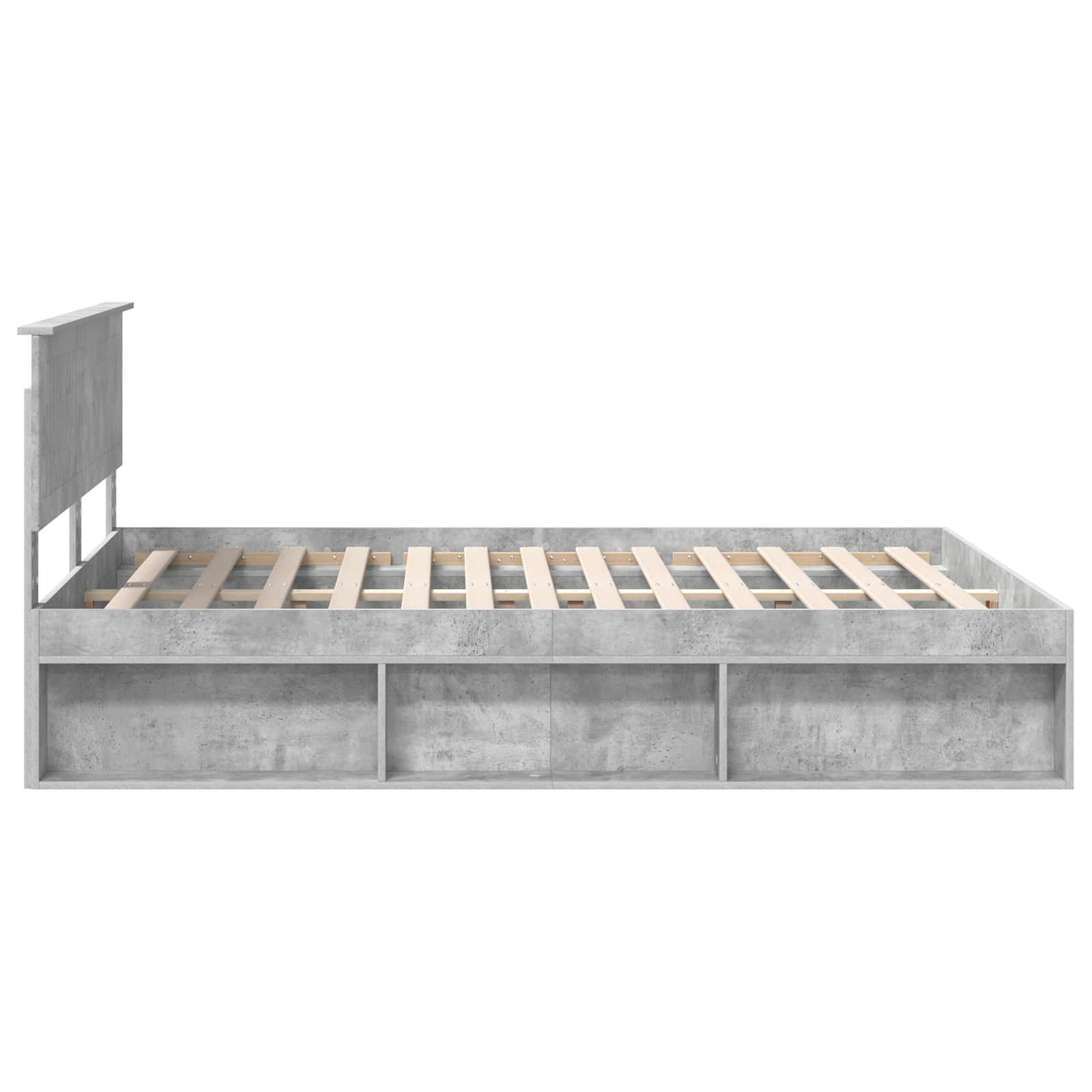 vidaXL Ramka łóżka Szary beton 150 x 200 cm Lite drewno sosnowe
