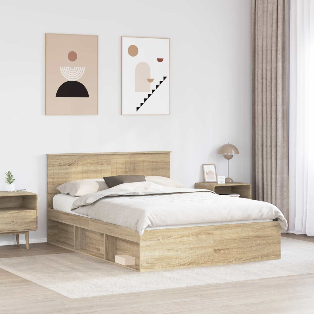 vidaXL Ramka łóżka Sonoma 140 x 200 cm Lite drewno sosnowe