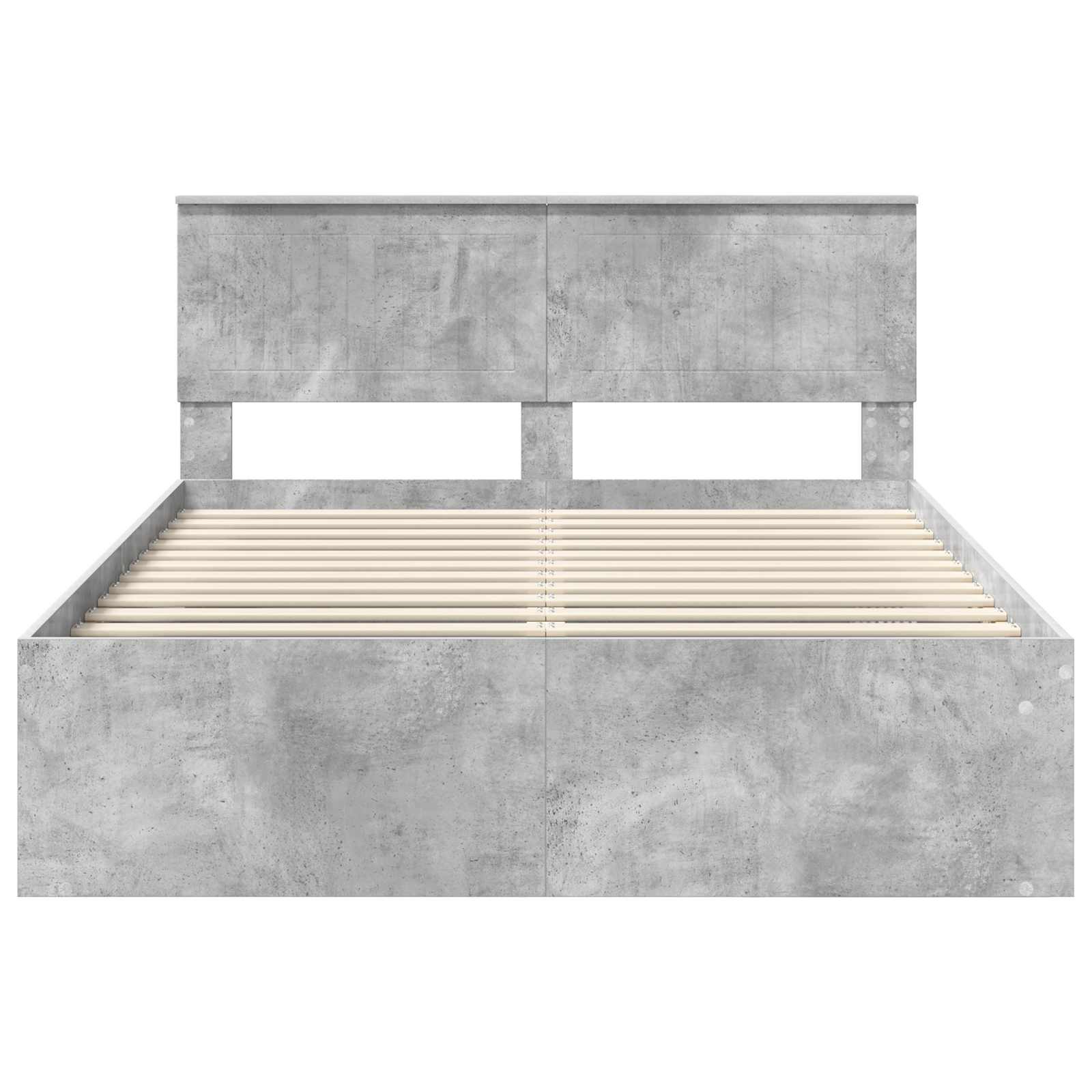 vidaXL Ramka łóżka Betonowy 140 x 200 cm Lite drewno sosnowe