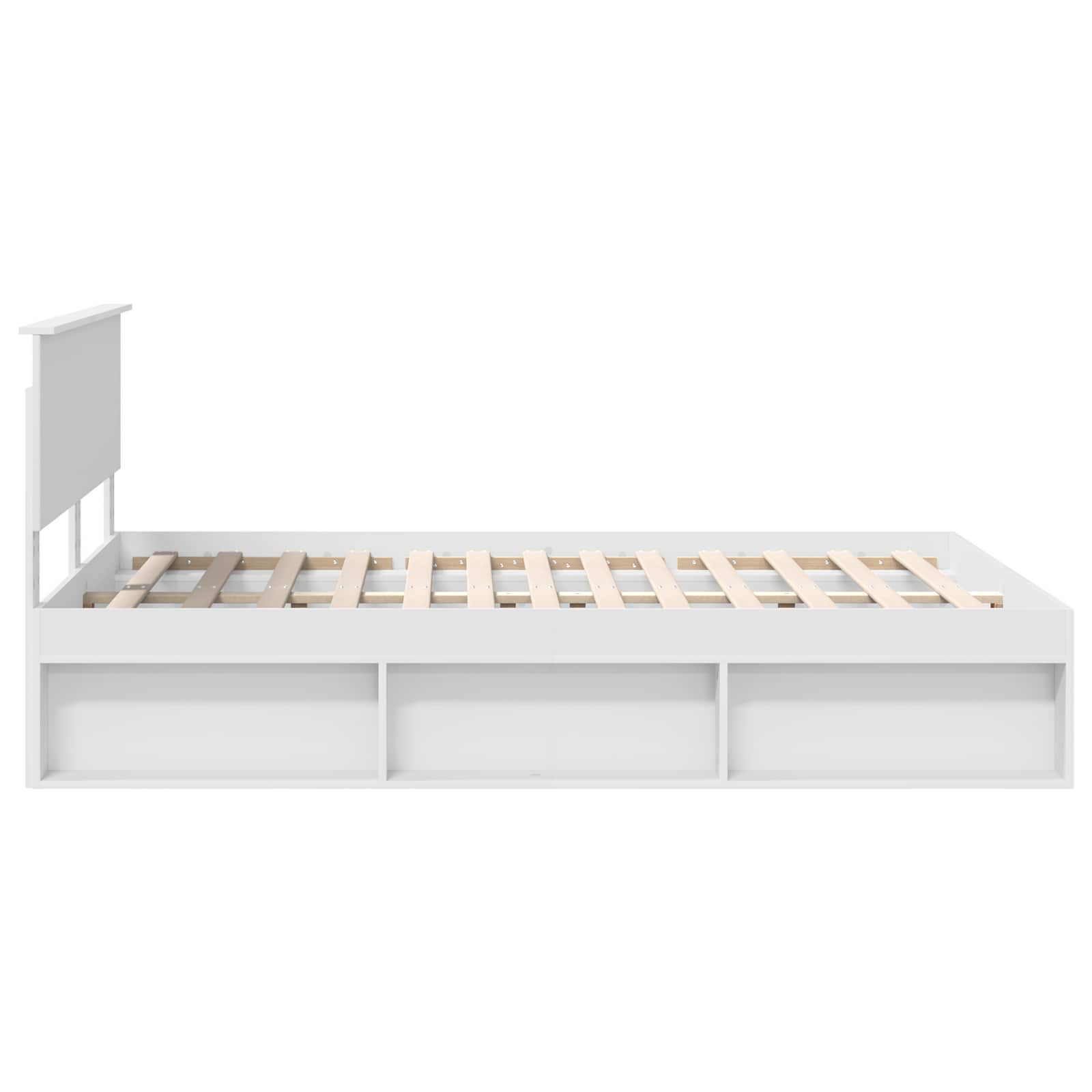 vidaXL Ramka łóżka Z zagłówkiem Biały 140 x 190 cm Lite drewno sosnowe