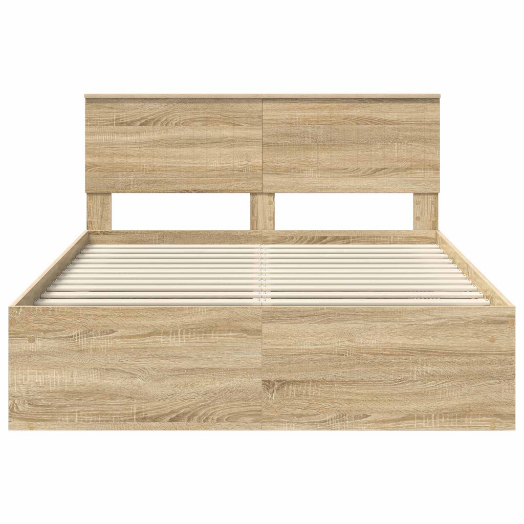 vidaXL Ramka łóżka Sonoma 140 x 190 cm Lite drewno sosnowe