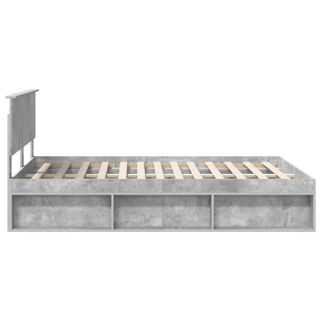 vidaXL Ramka łóżka Betonowy 140 x 190 cm Lite drewno sosnowe