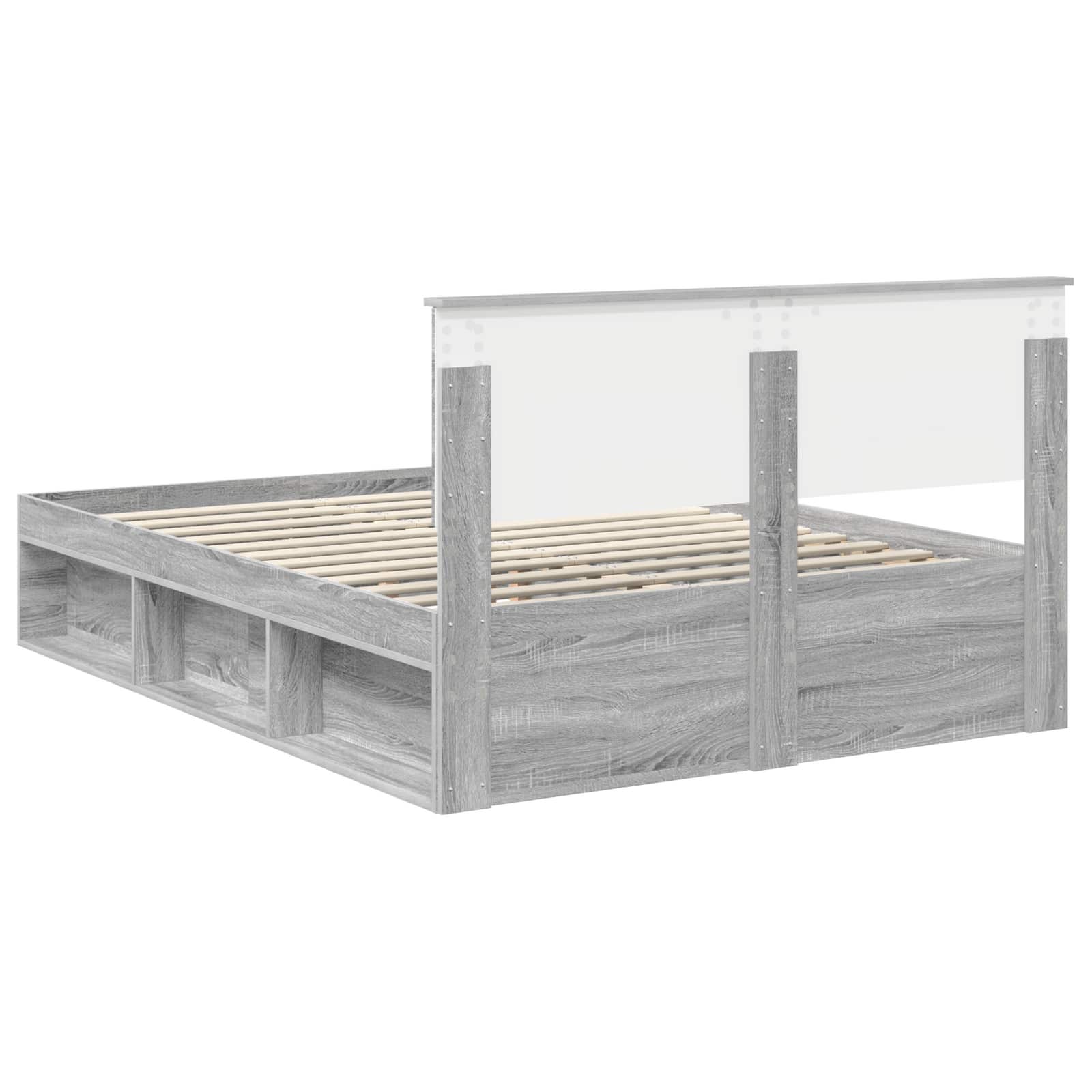 vidaXL Ramka łóżka Szary Sonoma 140 x 190 cm Lite drewno sosnowe