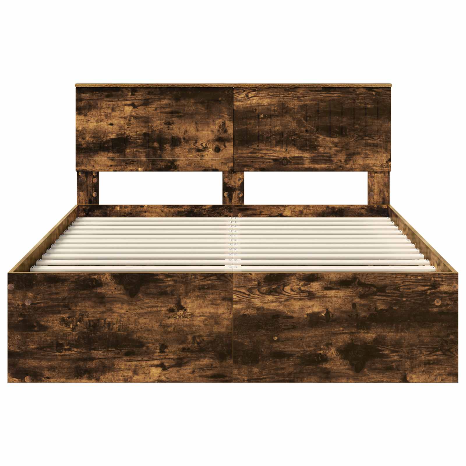 vidaXL Ramka łóżka Dąb wędzony 135 x 190 cm Lite drewno sosnowe
