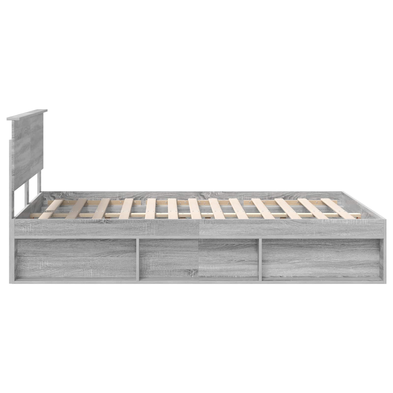 vidaXL Ramka łóżka Szary Sonoma 135 x 190 cm Lite drewno sosnowe