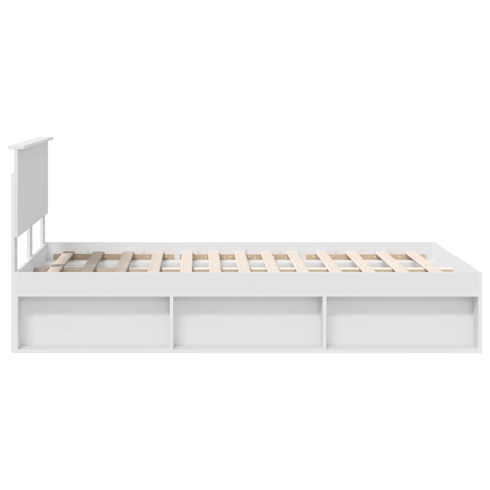 vidaXL Ramka łóżka Z zagłówkiem Biały 120 x 200 cm Lite drewno sosnowe