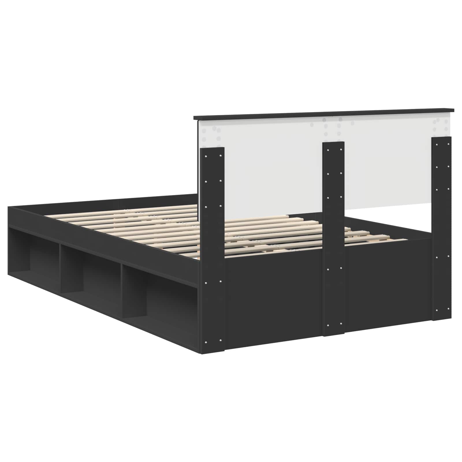 vidaXL Ramka łóżka Czarny 120 x 200 cm Lite drewno sosnowe