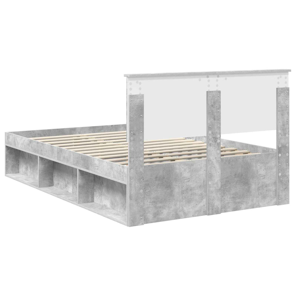 vidaXL Ramka łóżka Betonowy 120 x 200 cm Lite drewno sosnowe
