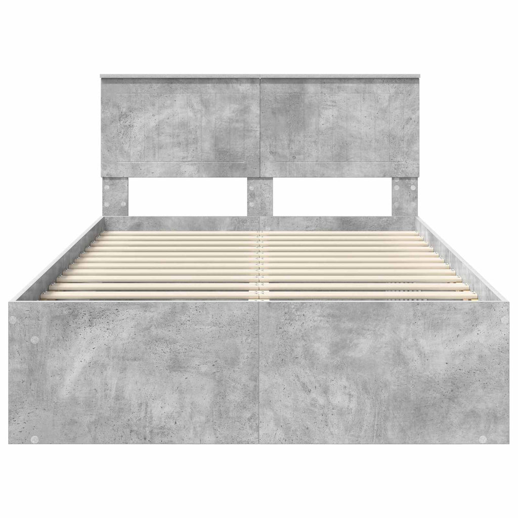 vidaXL Ramka łóżka Betonowy 120 x 200 cm Lite drewno sosnowe