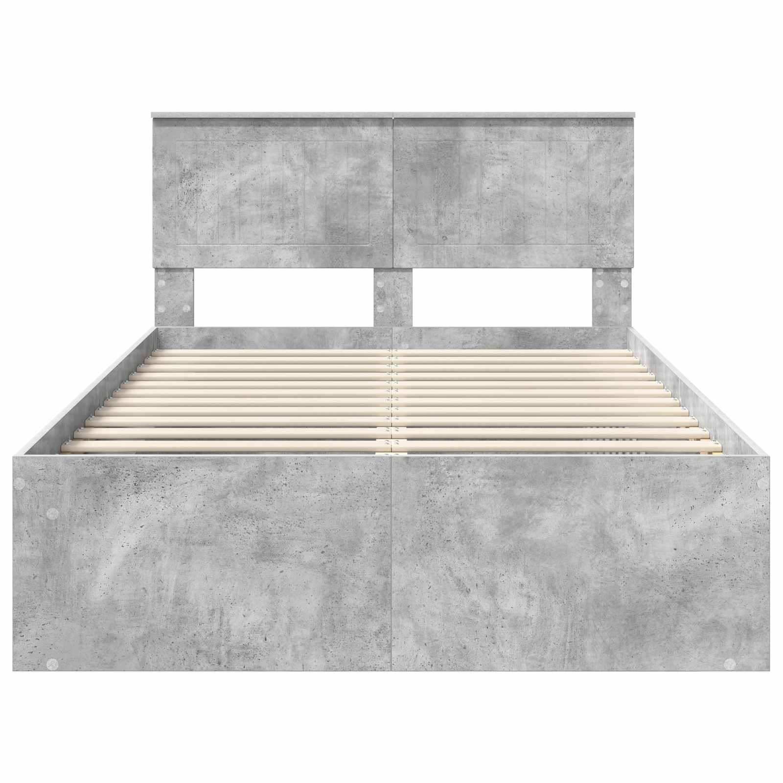 vidaXL Ramka łóżka Betonowy 120 x 200 cm Lite drewno sosnowe
