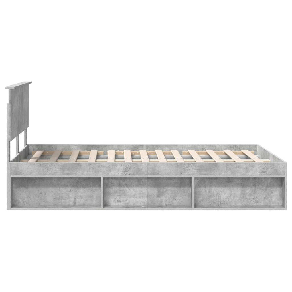 vidaXL Ramka łóżka Betonowy 120 x 200 cm Lite drewno sosnowe
