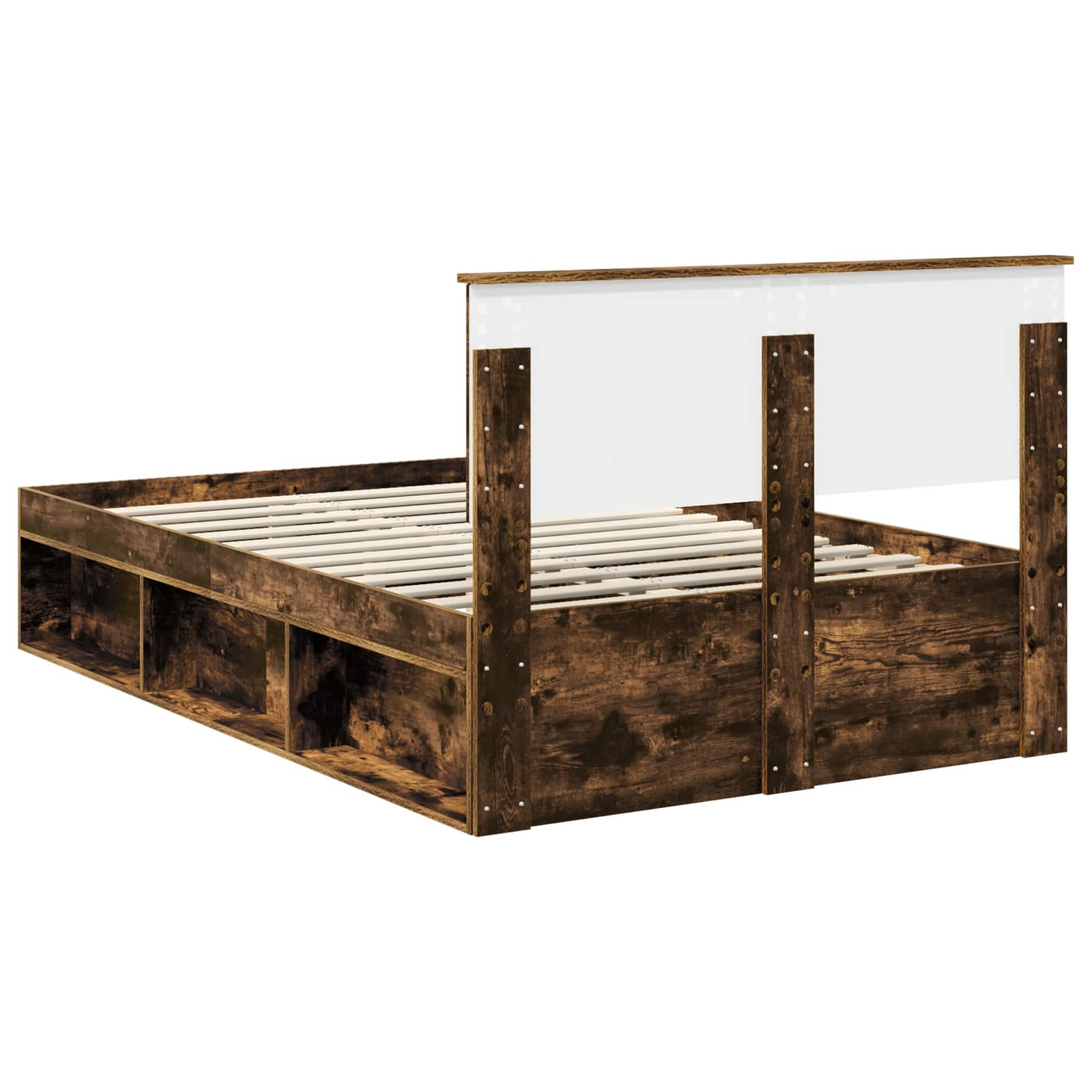 vidaXL Ramka łóżka Dąb wędzony 120 x 200 cm Lite drewno sosnowe