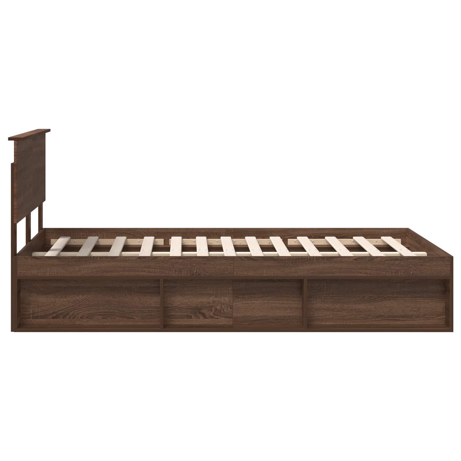 vidaXL Ramka łóżka Brązowy dąb 120 x 200 cm Lite drewno sosnowe