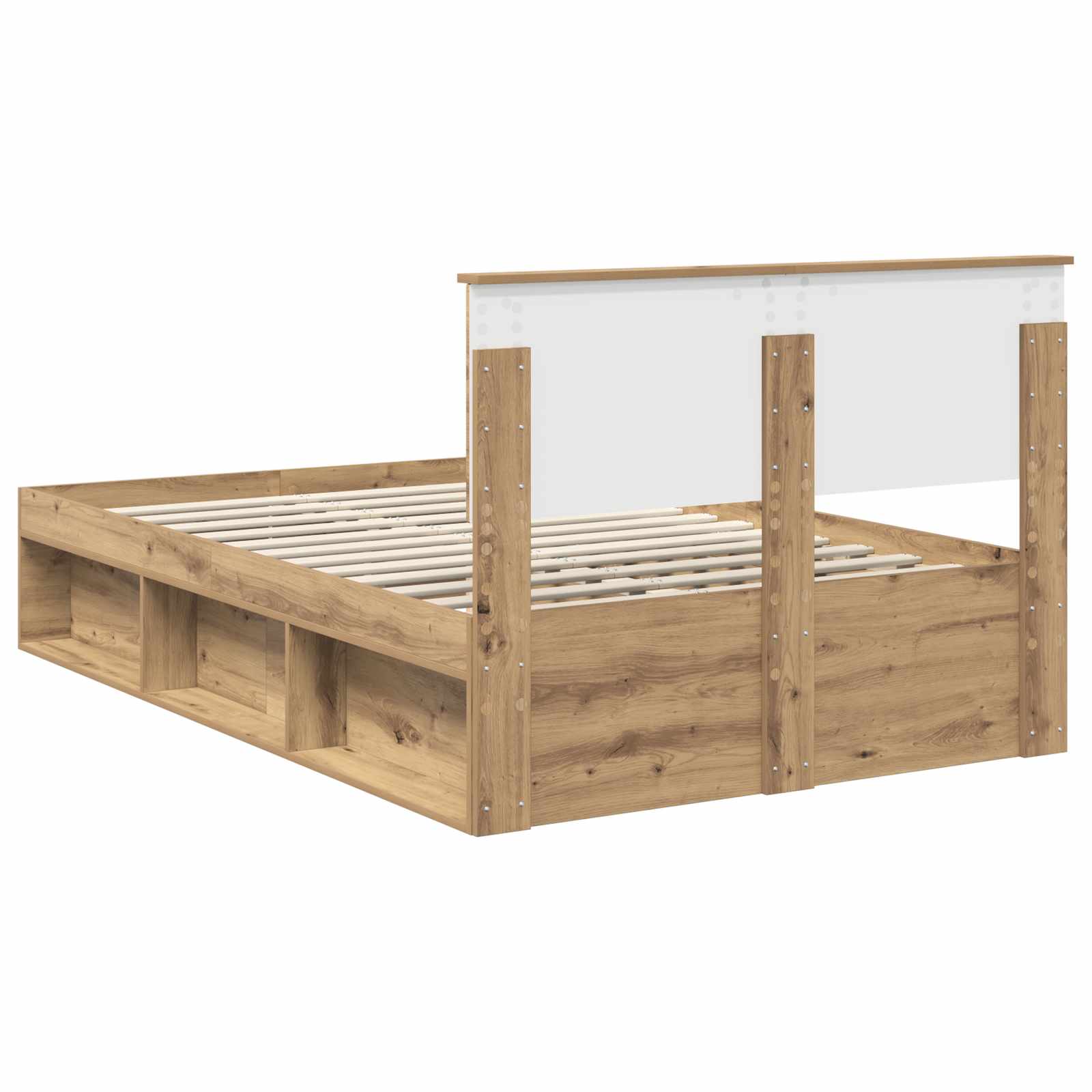 vidaXL Ramka łóżka Dąb rzemieślniczy 120 x 200 cm Lite drewno sosnowe