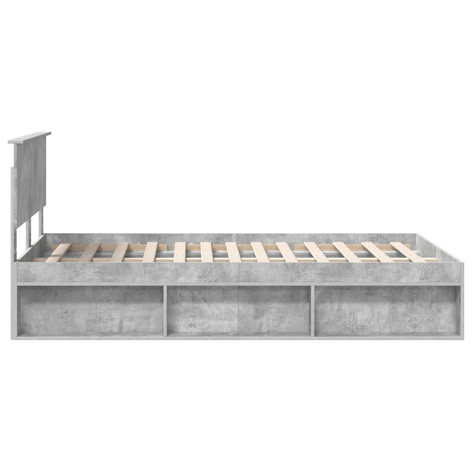 vidaXL Ramka łóżka Betonowy 120 x 190 cm Lite drewno sosnowe