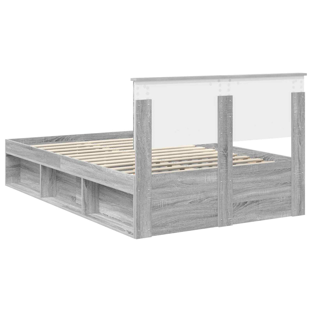 vidaXL Ramka łóżka Szary Sonoma 120 x 190 cm Lite drewno sosnowe