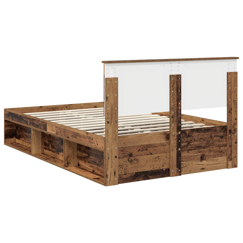 vidaXL Ramka łóżka Stare drewno 120 x 190 cm Lite drewno sosnowe