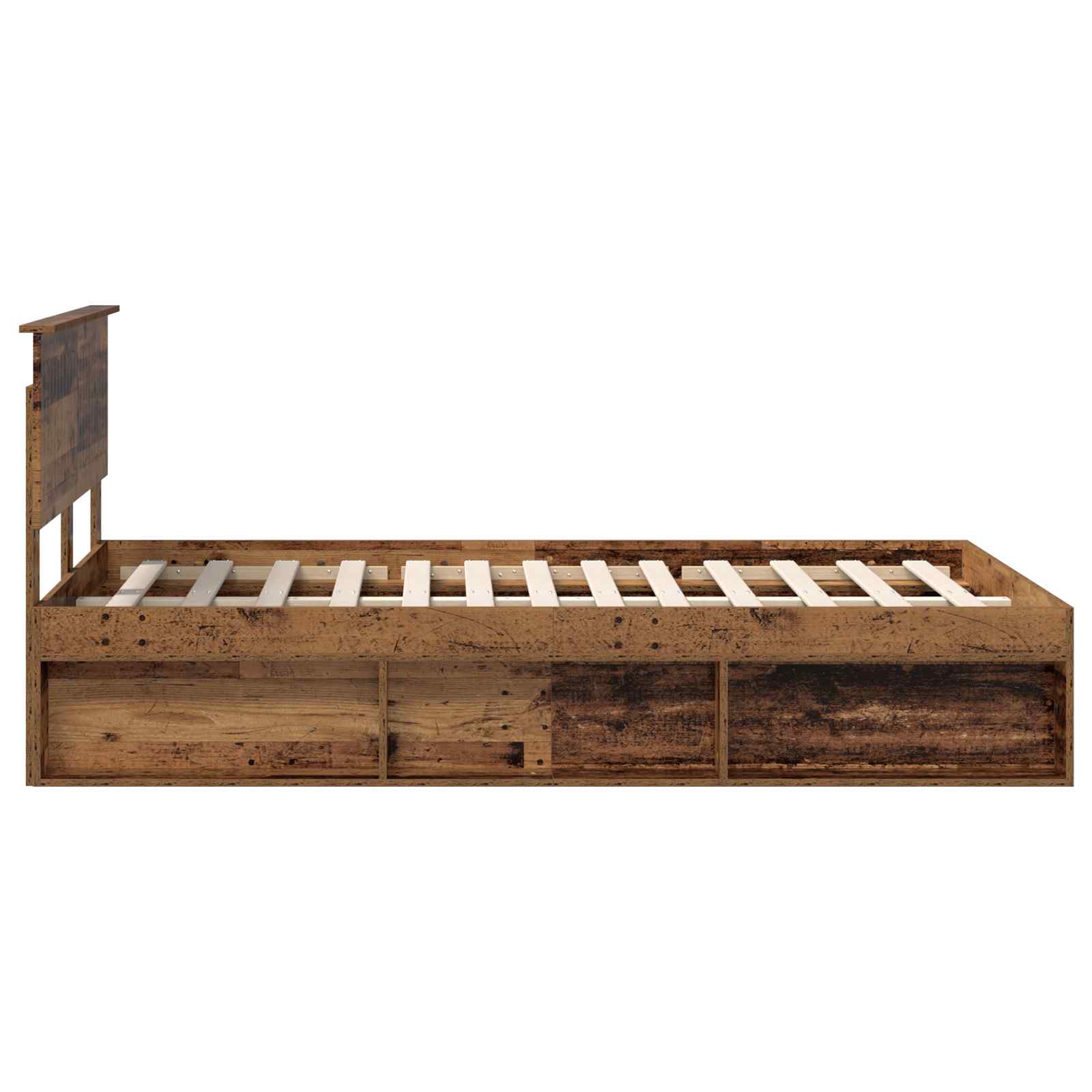 vidaXL Ramka łóżka Stare drewno 120 x 190 cm Lite drewno sosnowe