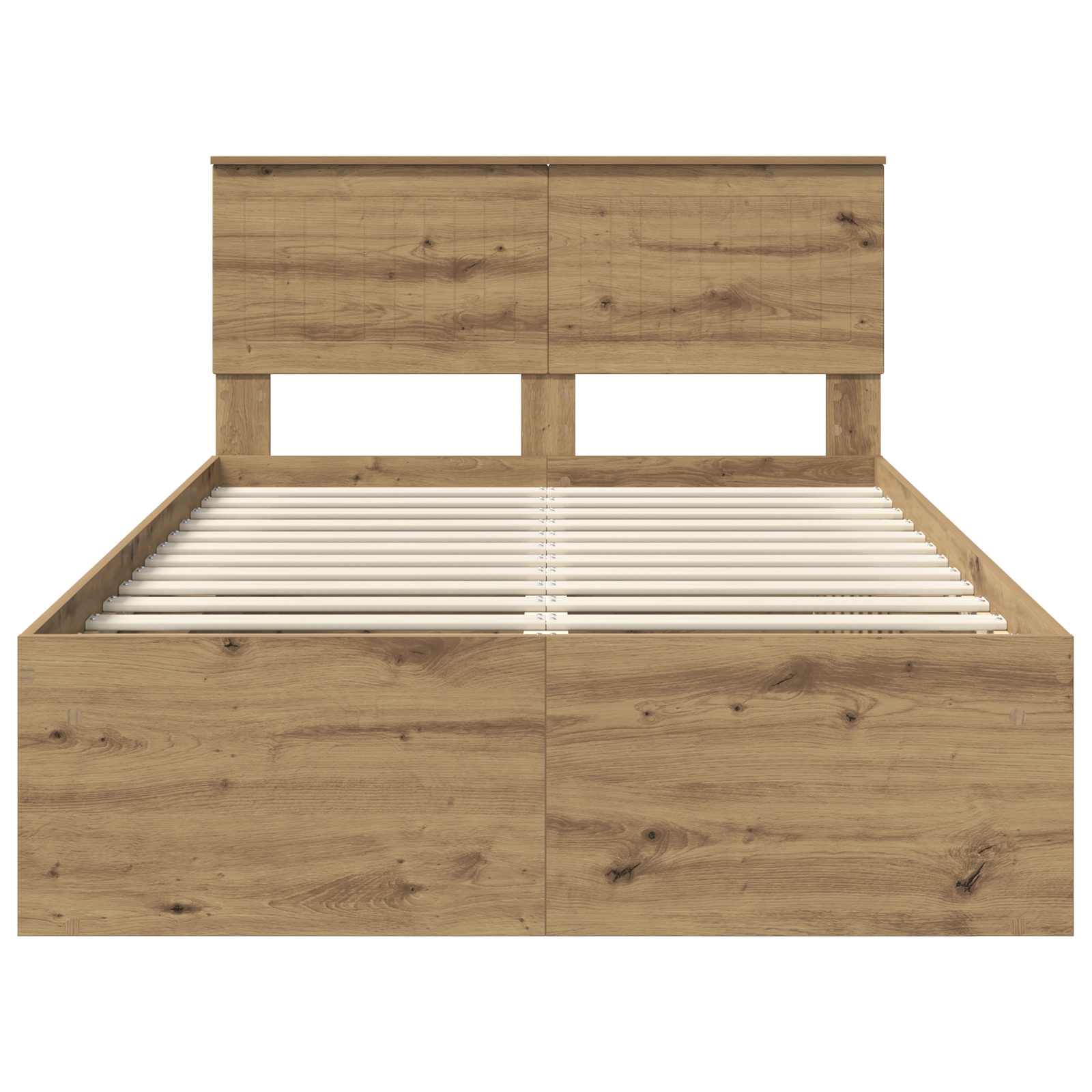 vidaXL Ramka łóżka Dąb rzemieślniczy 120 x 190 cm Lite drewno sosnowe