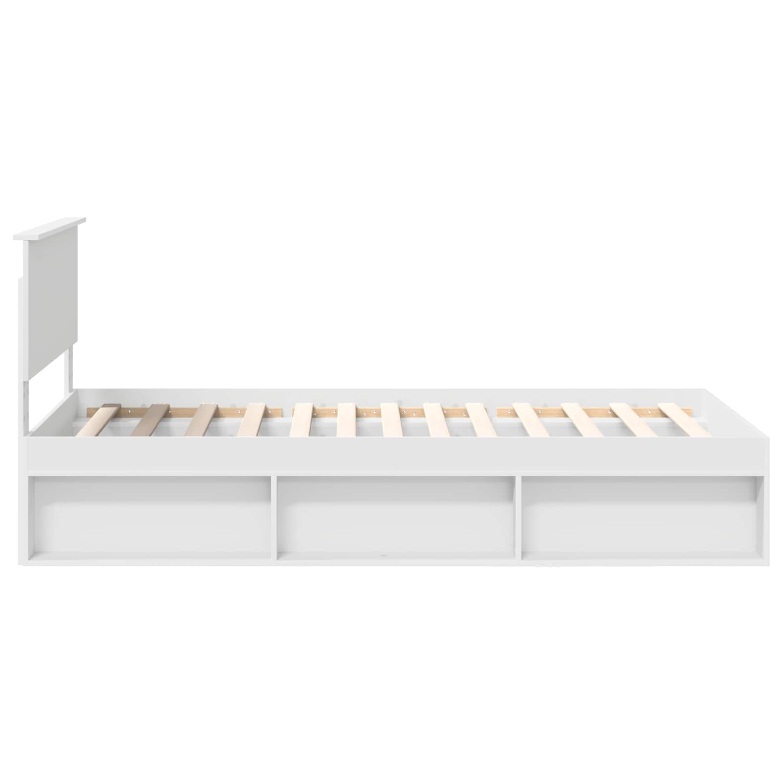 vidaXL Ramka łóżka Z zagłówkiem Biały 100 x 200 cm Lite drewno sosnowe